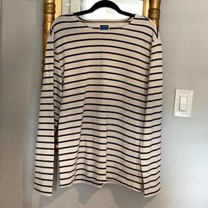 J Crew NWOT Navy and cream striped tunic L